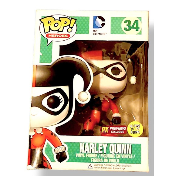 Funko POP! Heroes: DC Comics - Harley Quinn #34 PX Preview (Glow in the Dark) - Picture 1 of 7